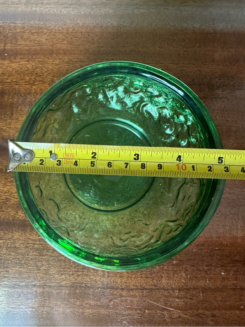 Vintage E.O. Brody Co. Emerald Green Crinkle Glass Bowl / Planter - Picture 6 of 7